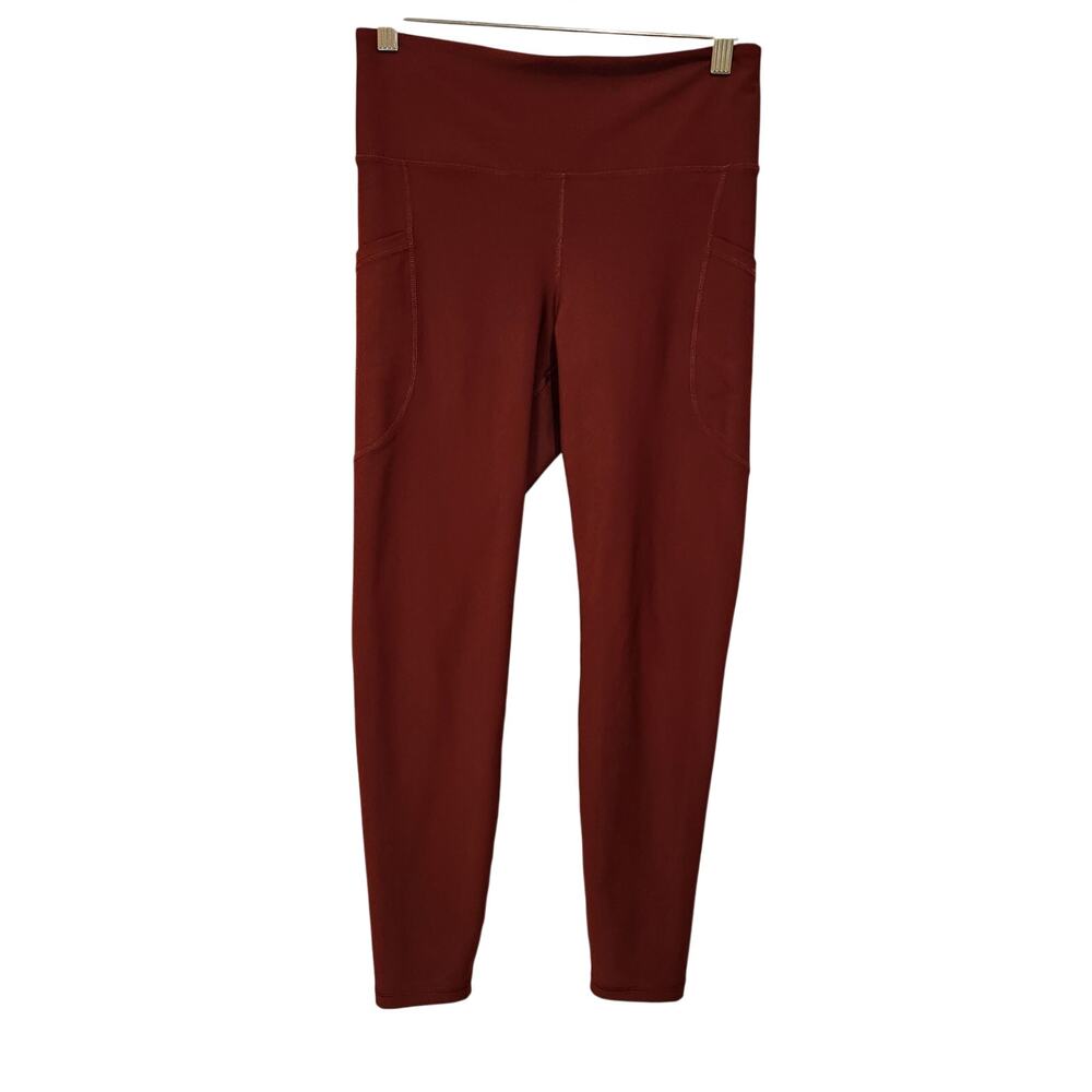 Old Navy Active Powersoft Side Pockets High Rise Go Dry Leggings Red Medium